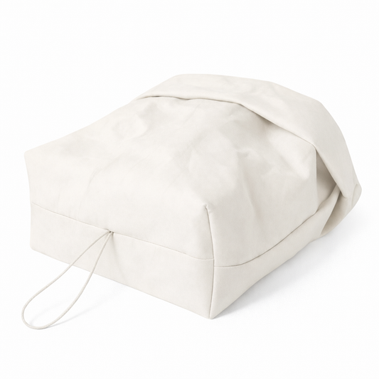 ELSA off white toiletries travel bag with a drawstring