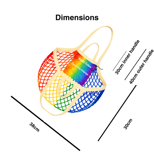 dimensions of Earth Totes mesh net bag