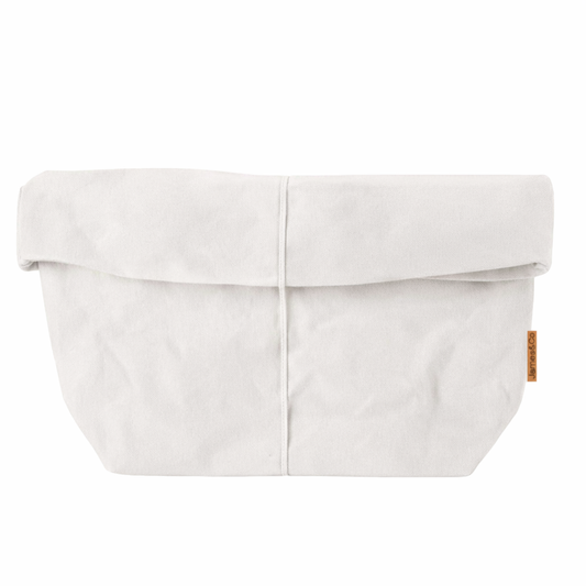 ELSA off-white washable paper toiletry bag folded with band