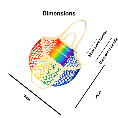 dimensions of Earth Totes mesh net bag
